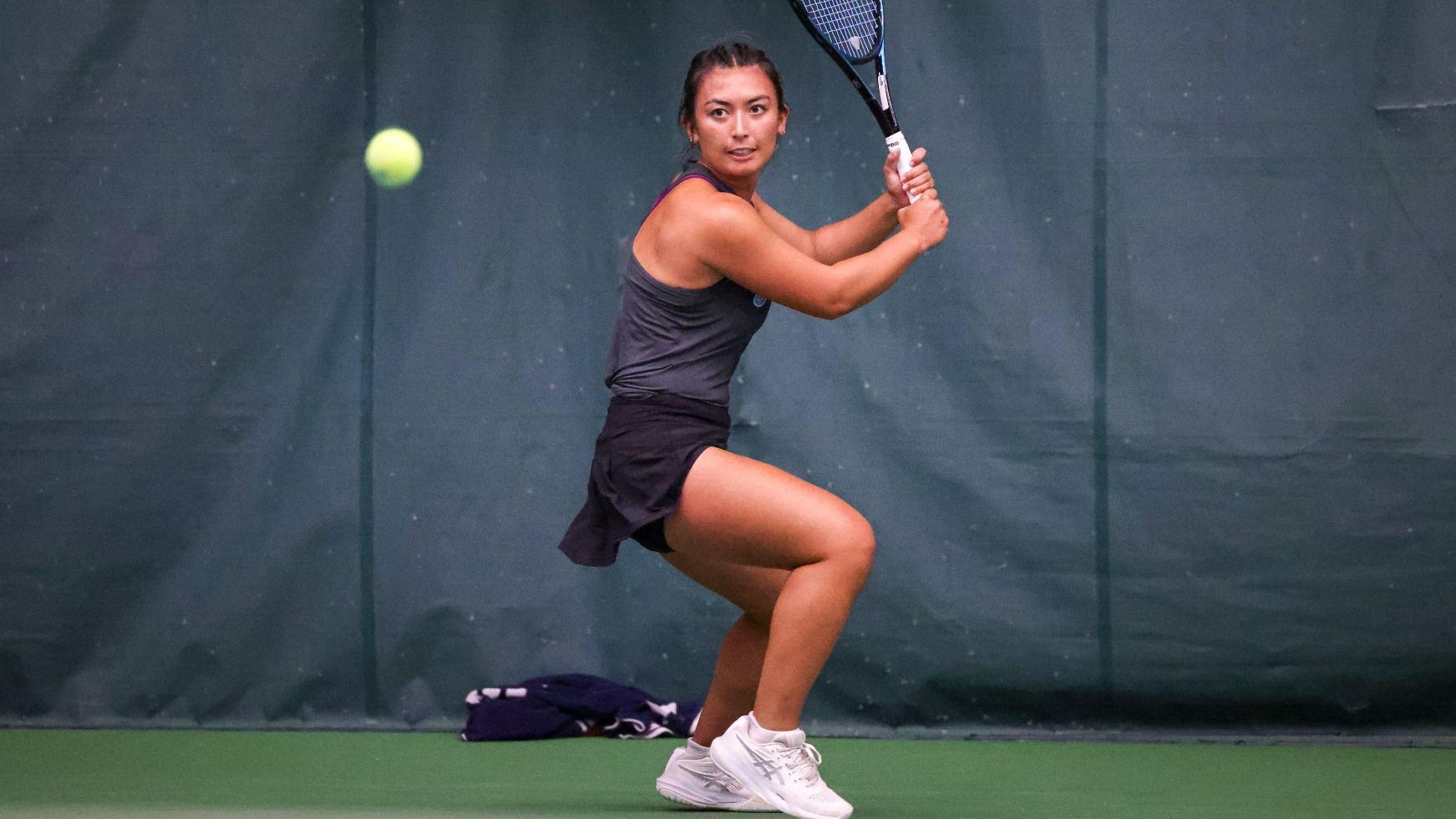 Ellie Gershaw Hits Backhand at Middlebury College