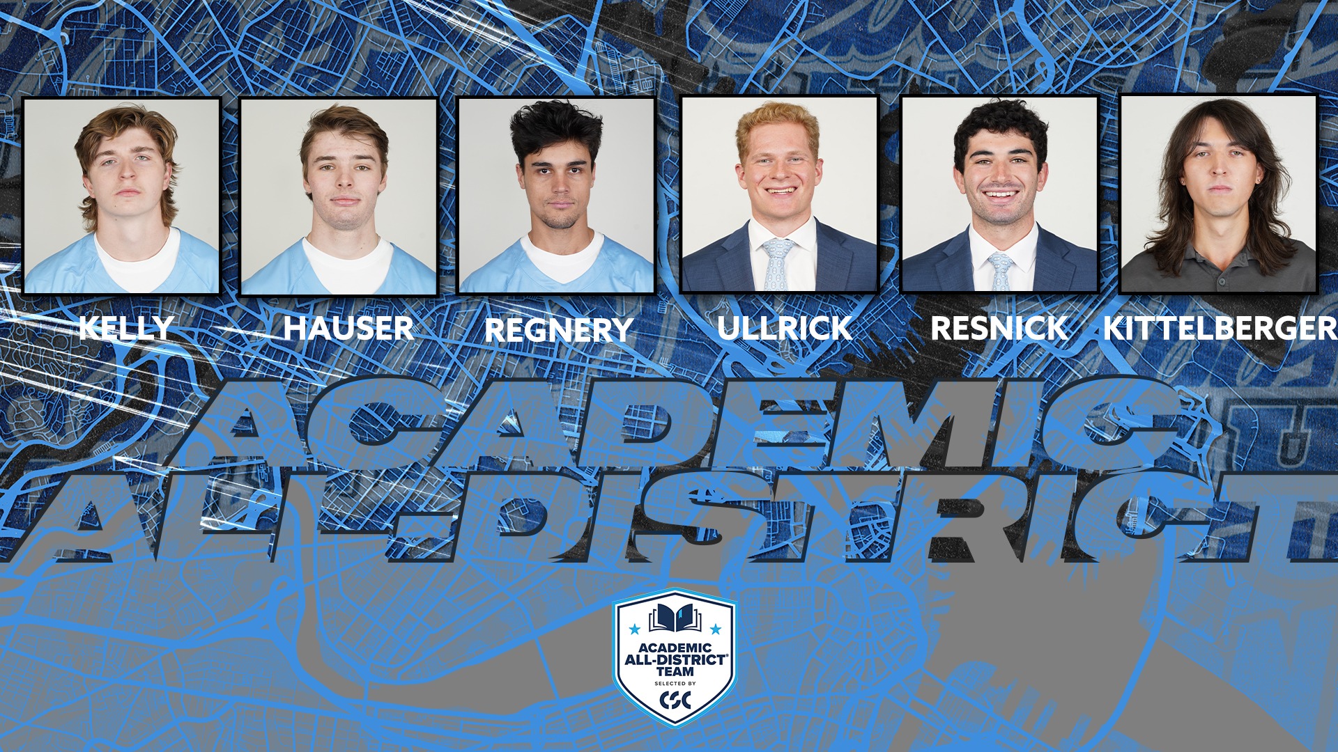 This is the graphic for Tufts' Academic All-District At Large Teams honorees.