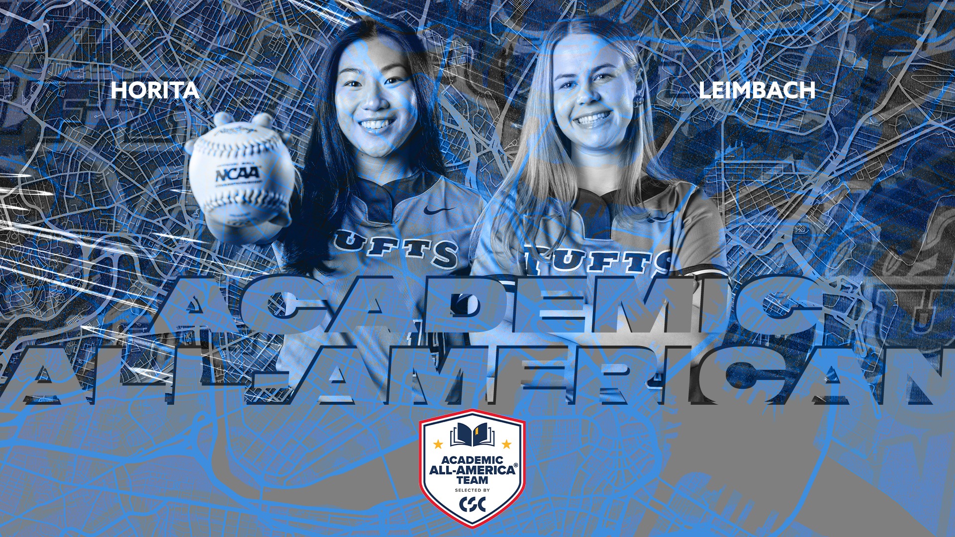 This is the graphic for Tufts Softball's Academic All-America honorees.