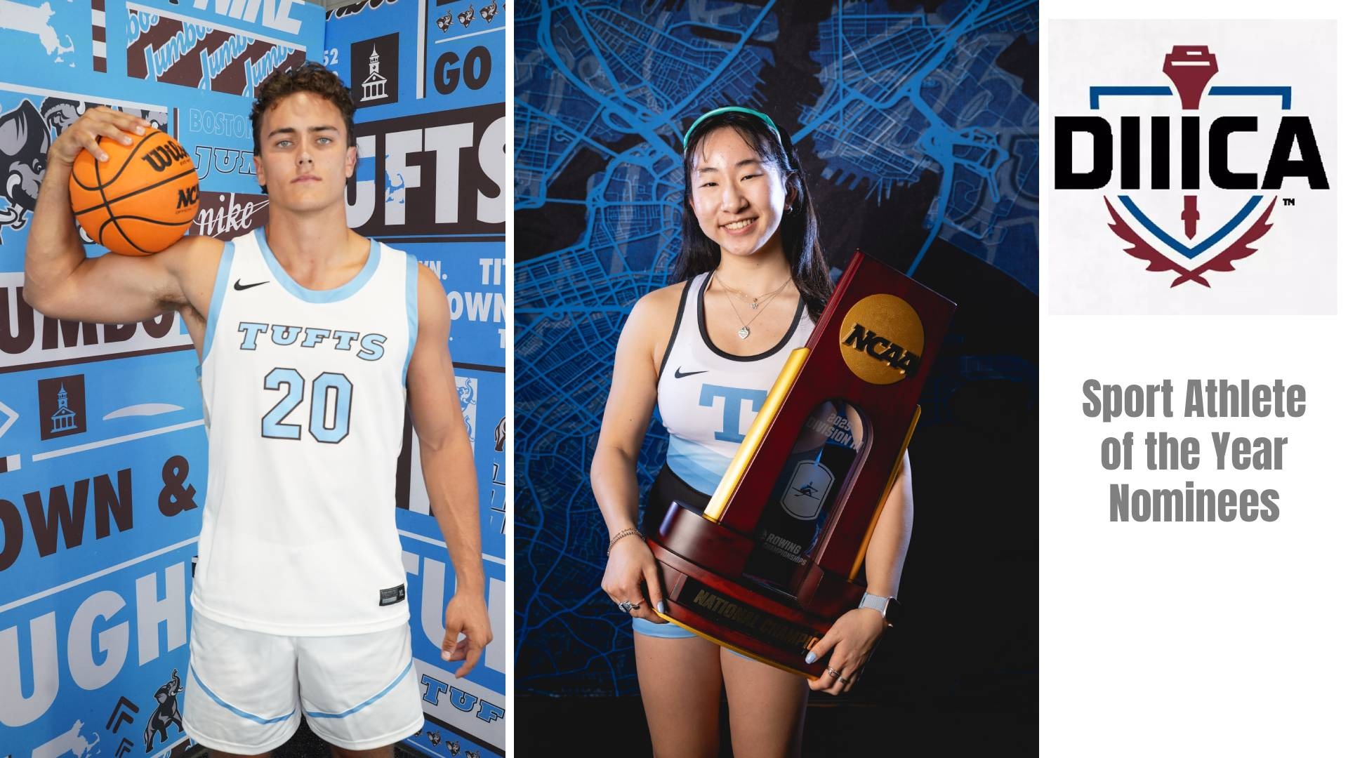 This is the graphic for the Tufts D3CA Sport Athlete of the Year nominees.