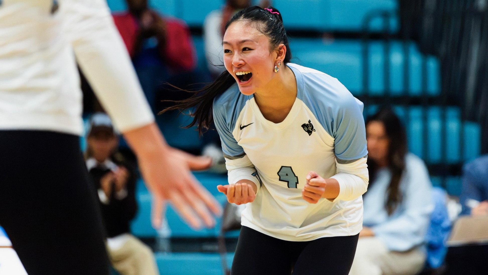 Rianna Liu Celebrates Point Against WPI September 24.