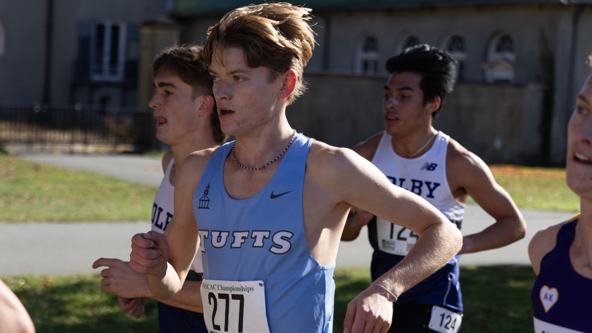 Harris Gulbransen competes at the 2025 NESCAC Championship race.