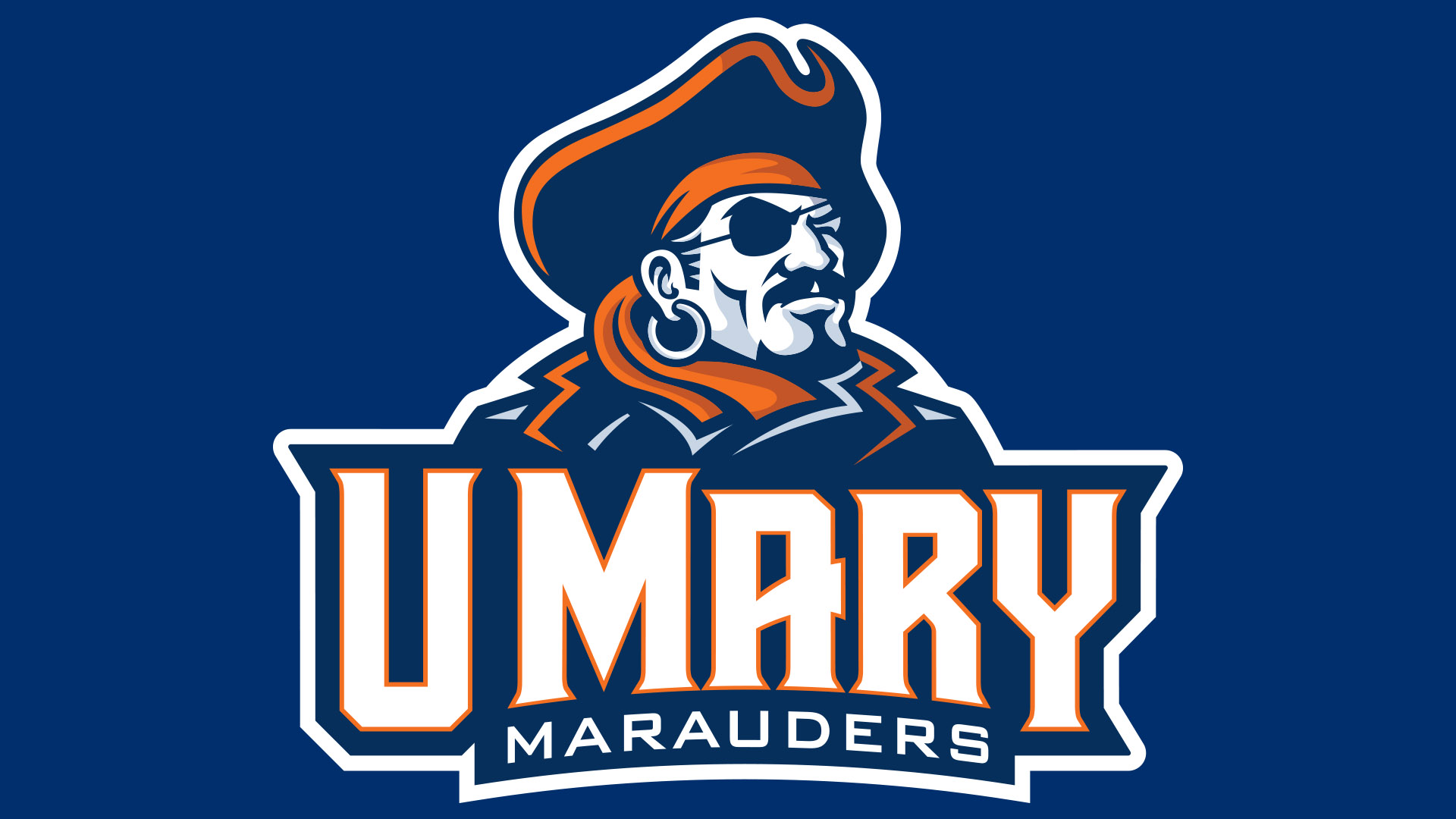 Marauders Primary logo with Blue background graphic