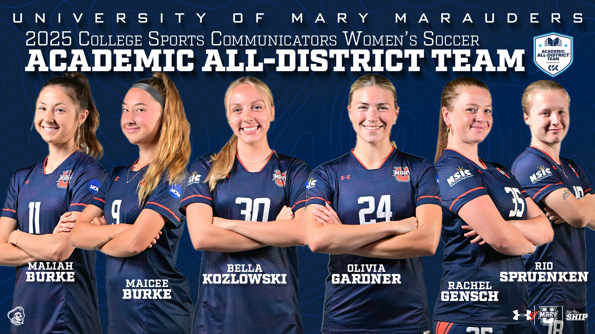 2025 CSC Academic All-District Team graphic