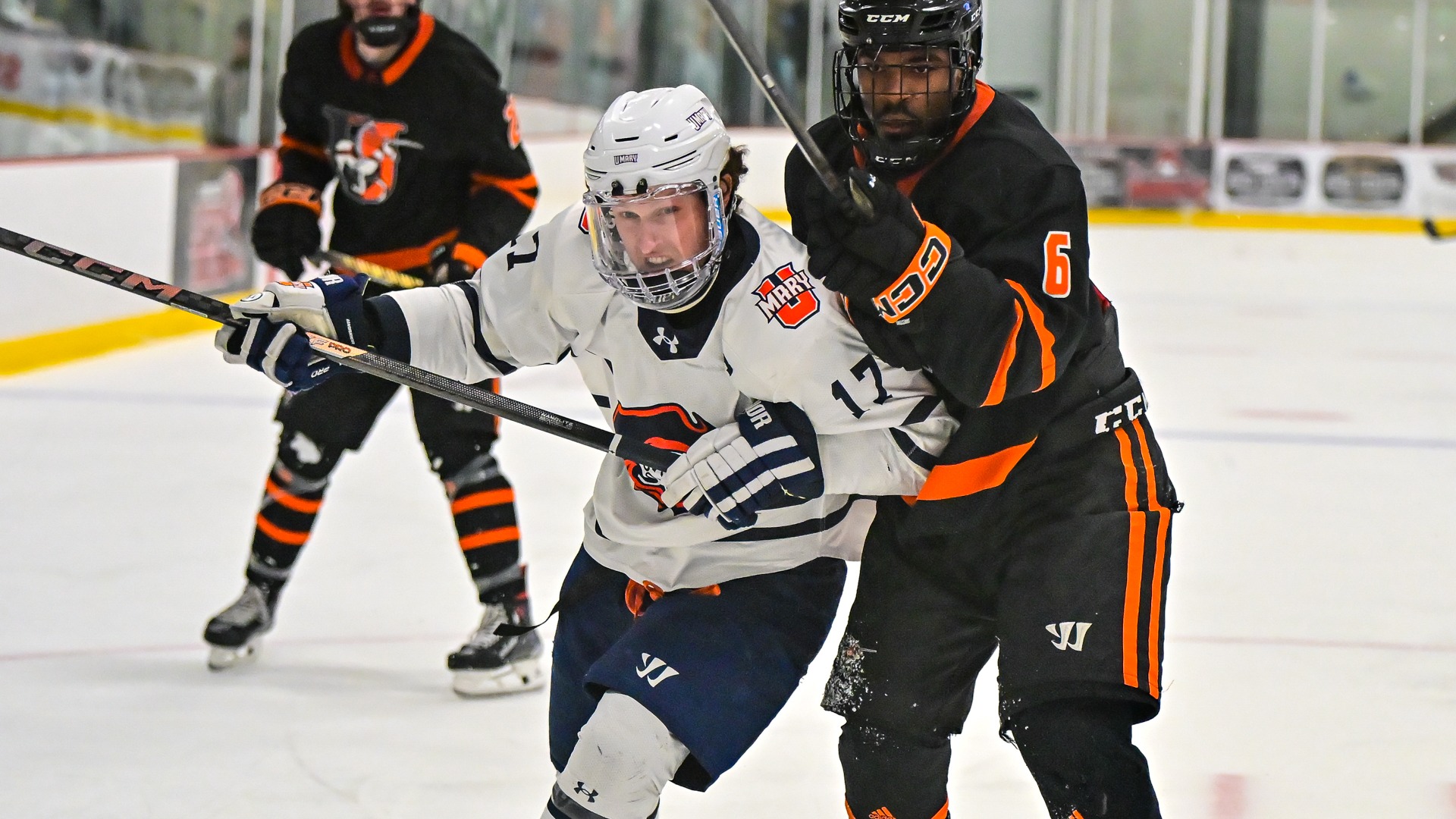 Derek Dropik fights through a defender