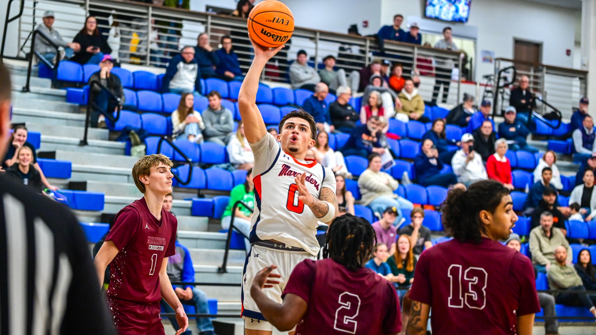 Alex Dvorak hits a runner