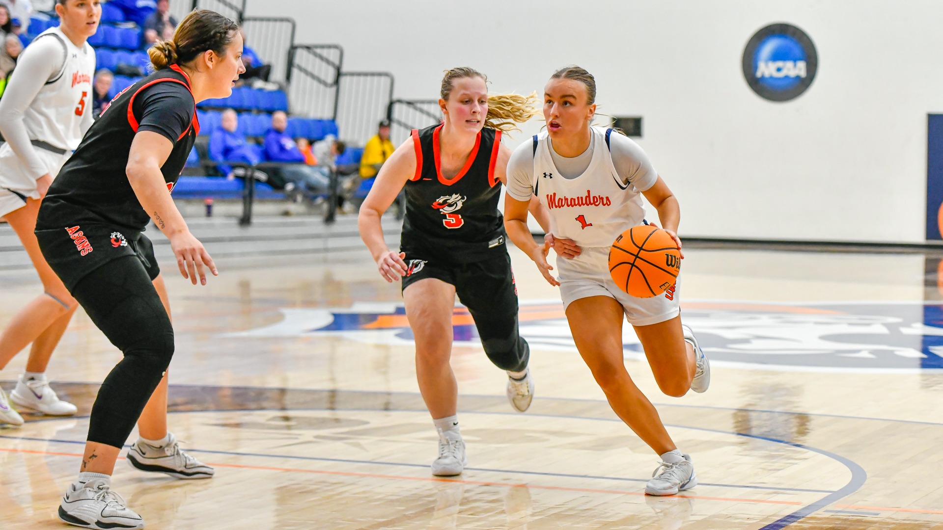 Eden Fridley on the drive against MSUM