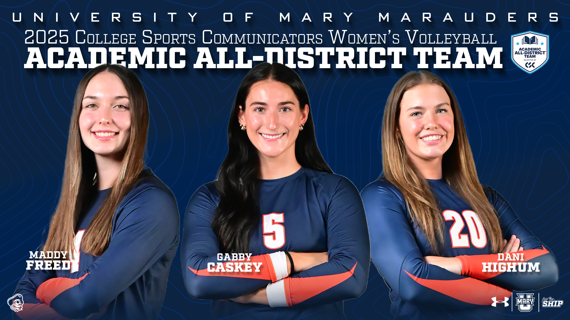 2025 CSC Academic All-District Volleyball graphic