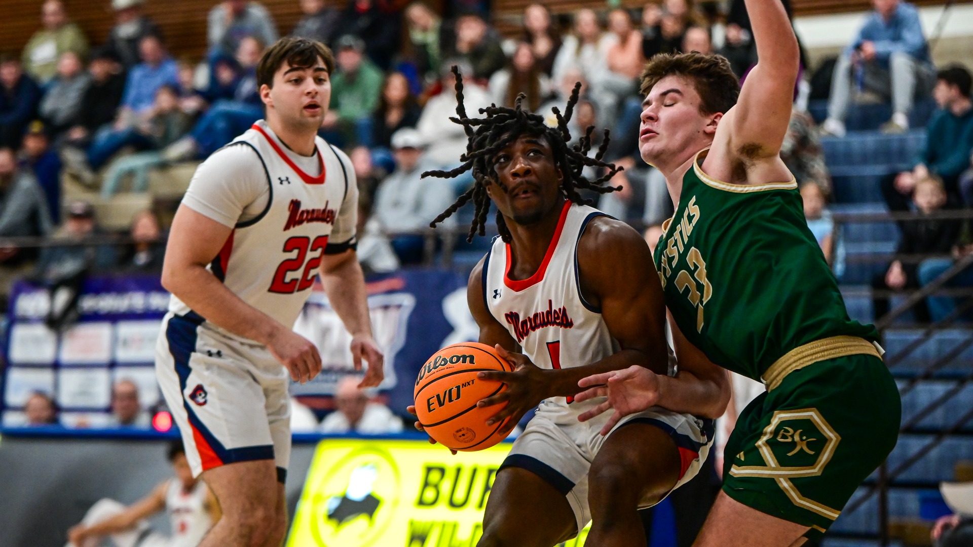 Tyresse Poku Mensah drives the lane