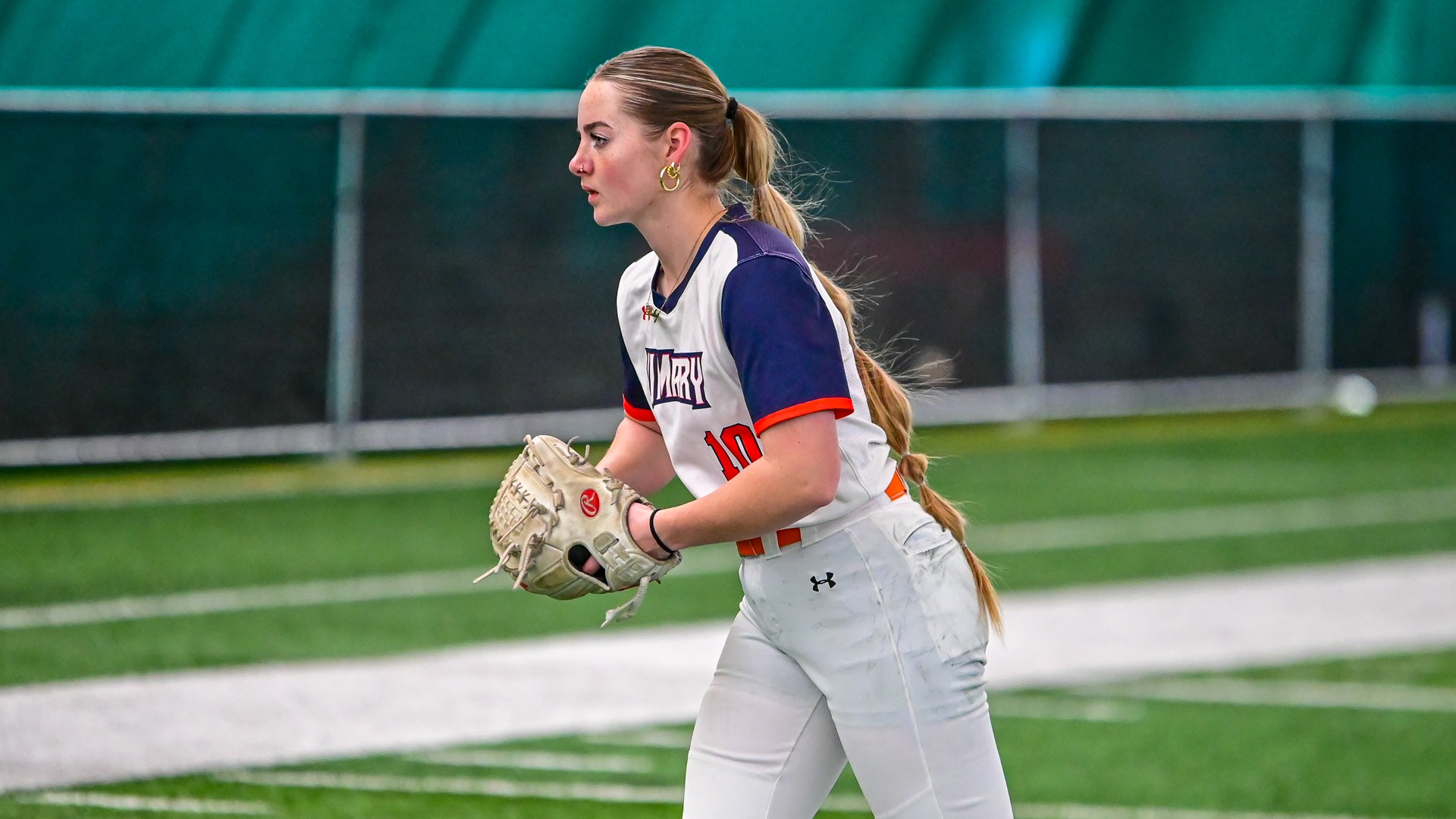 Arria Johnson pitching in the 2026 opener
