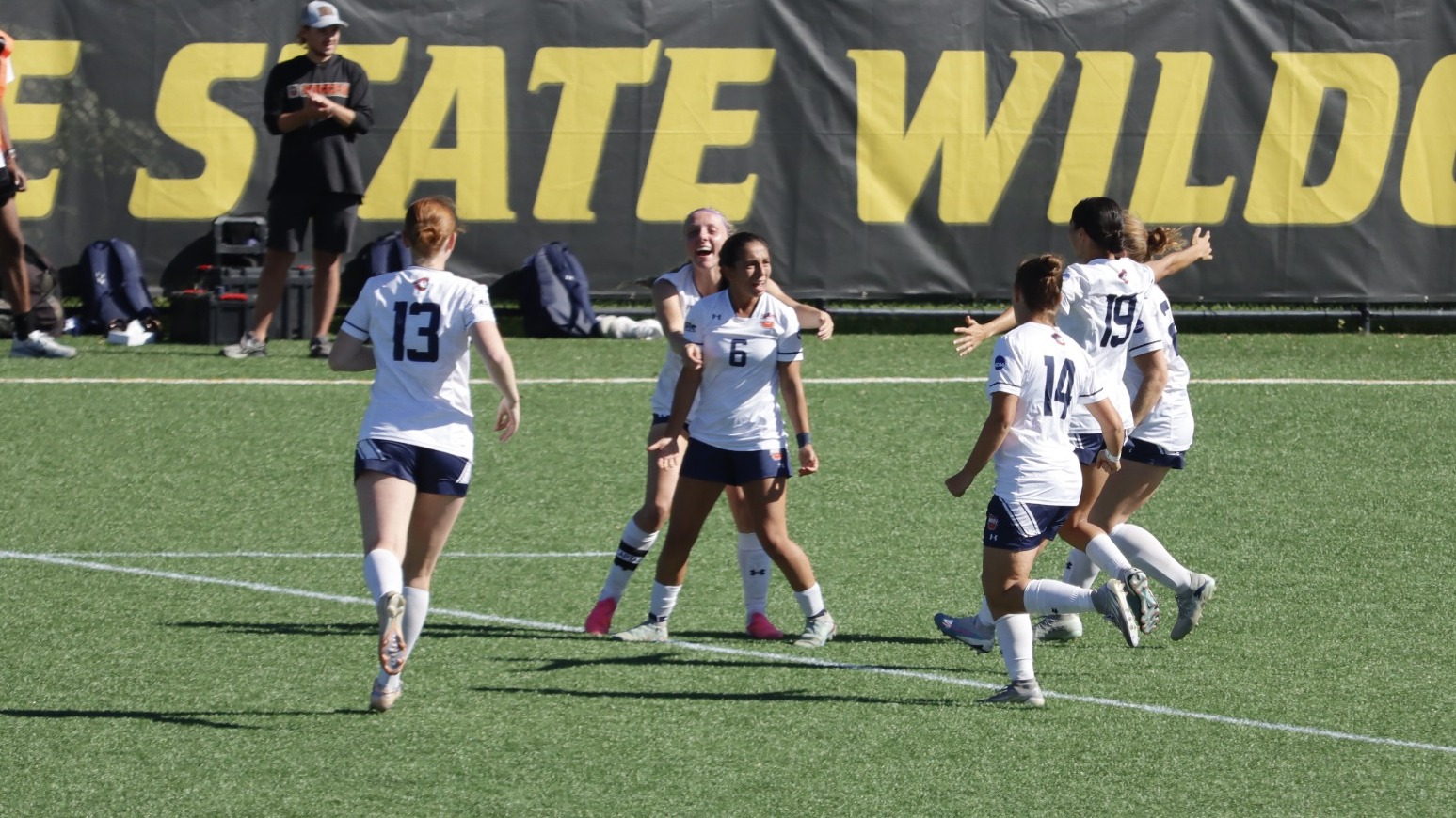 Marauders celebrate goal by Polanco