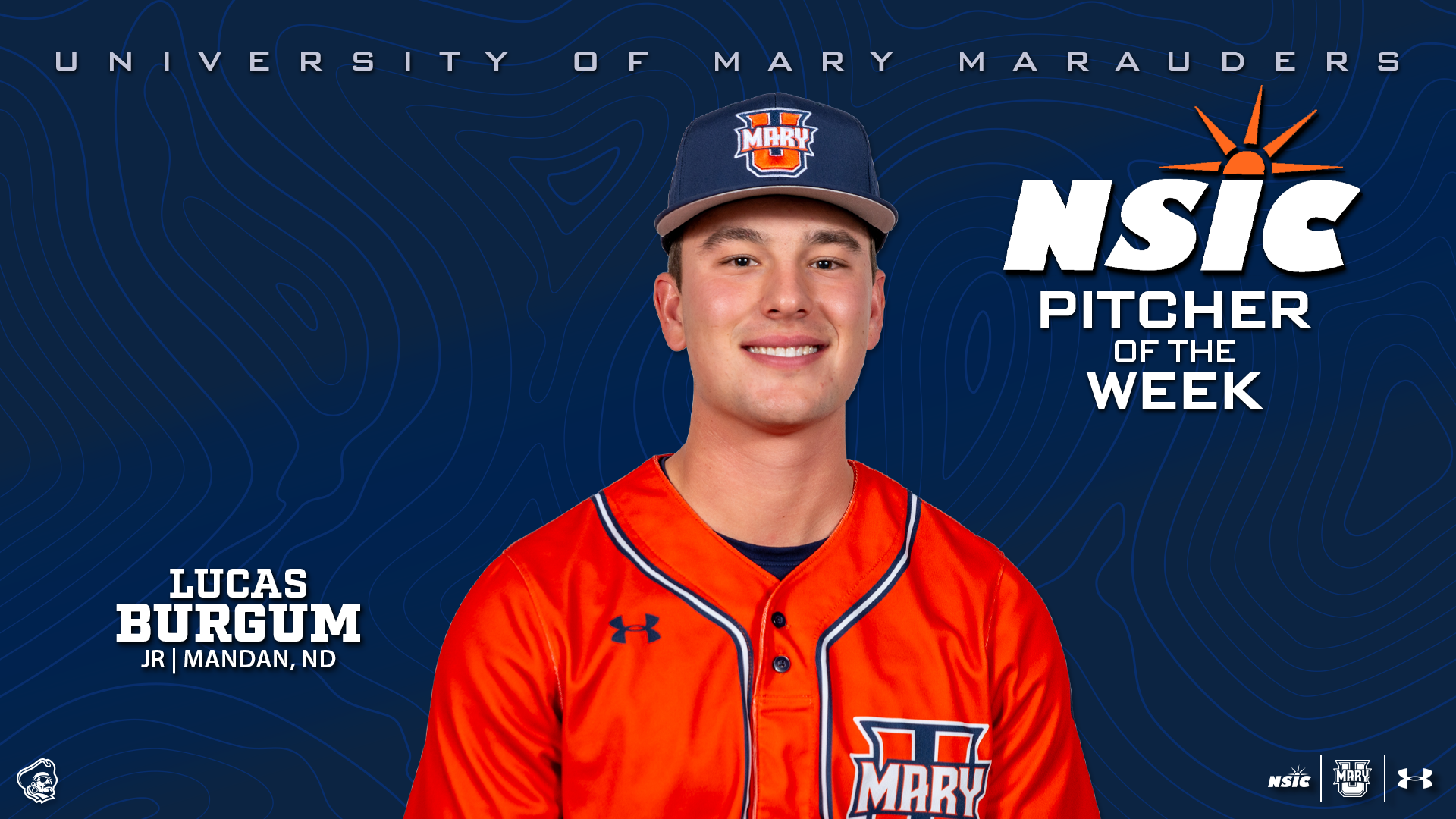 Lucus Burgum NSIC Pitcher of the Week graphic