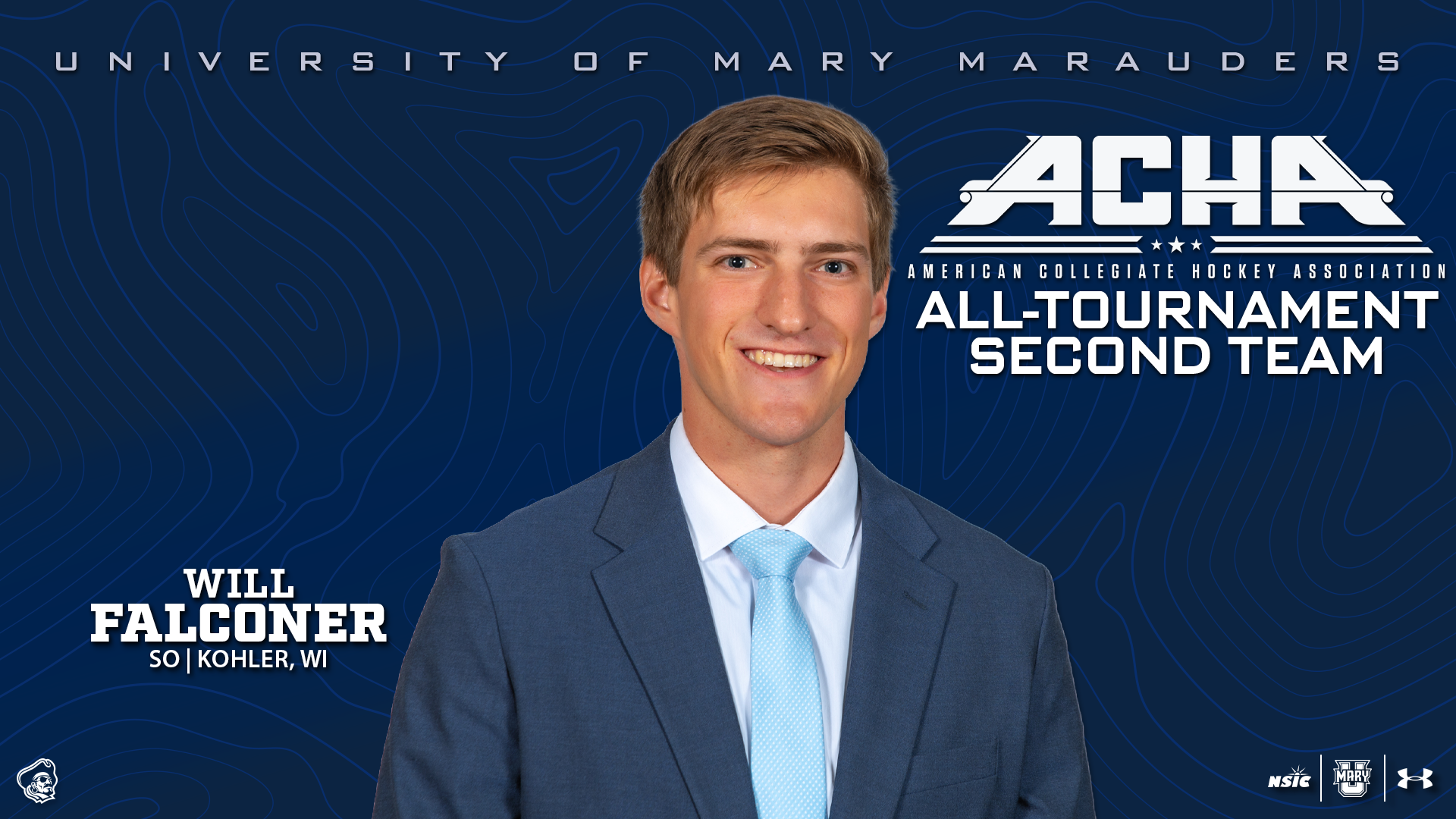 Will Falconer ACHA MD1 all-tourney team graphic