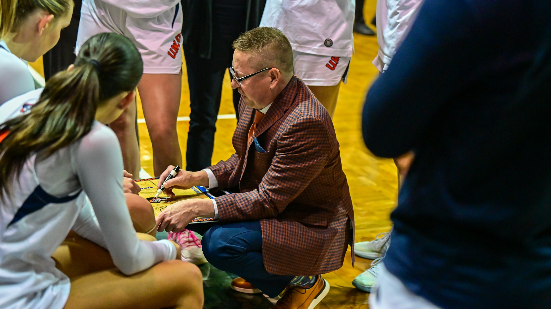 Coach Newman coaching against SMSU NSIC Quarterfinals