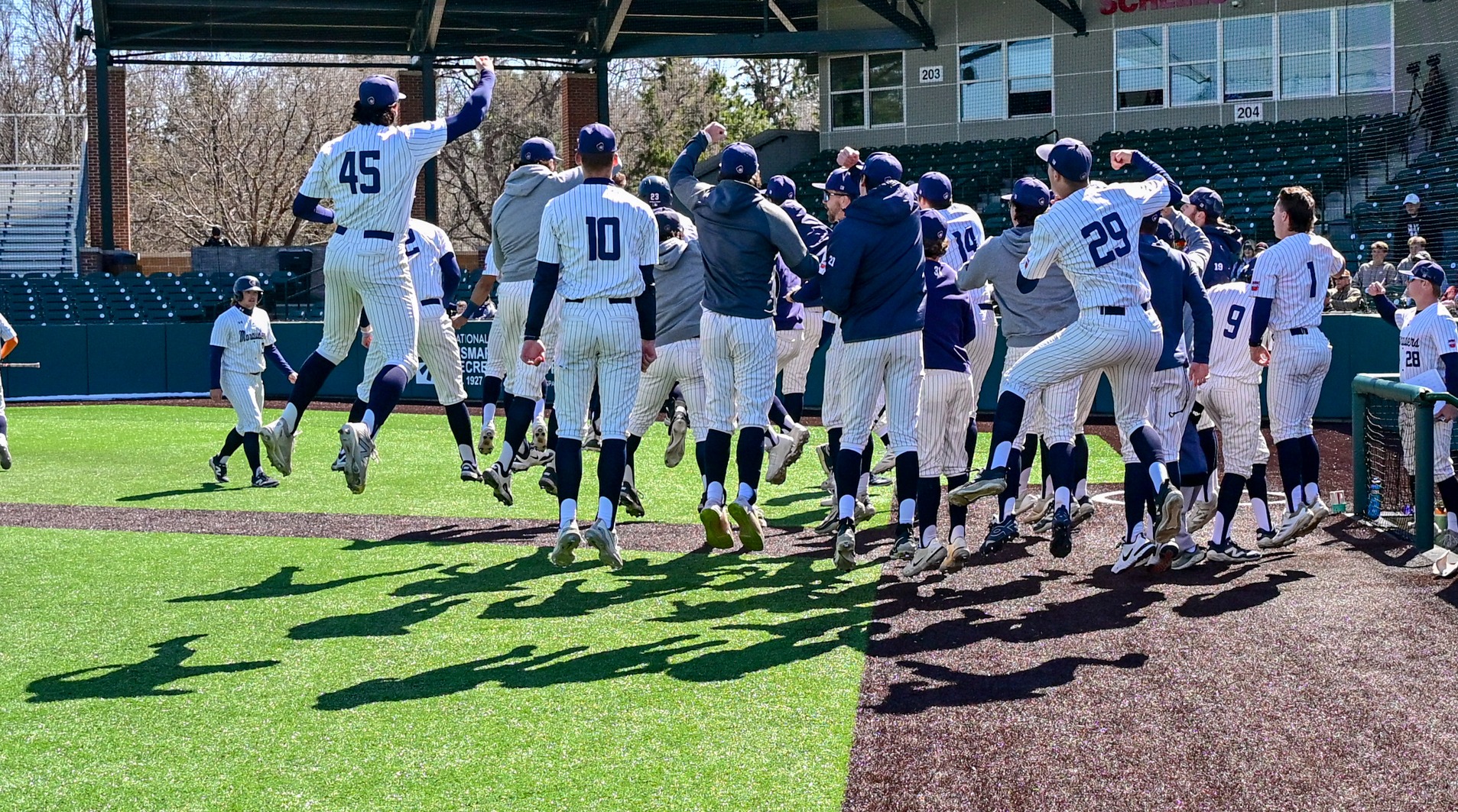 Baseball celebrates a home run