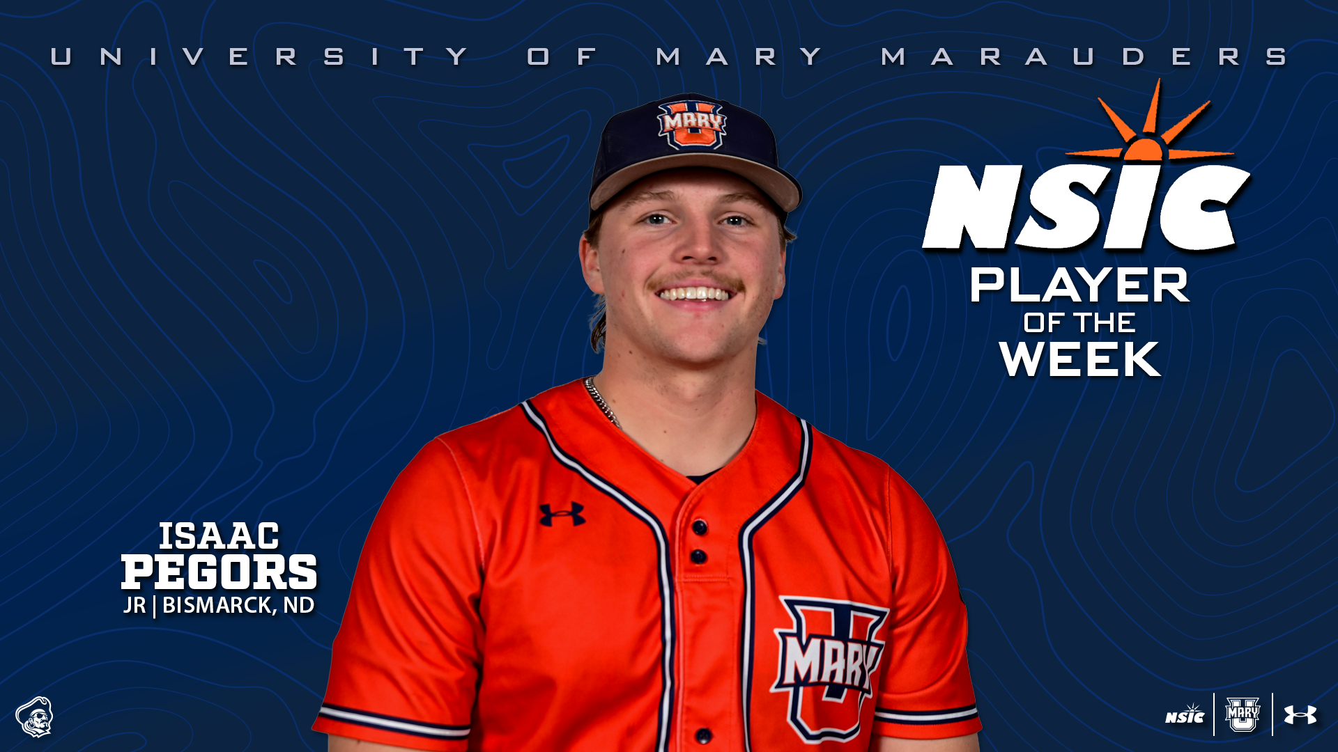 Isaac Pegors NSIC Player of the Week graphic 