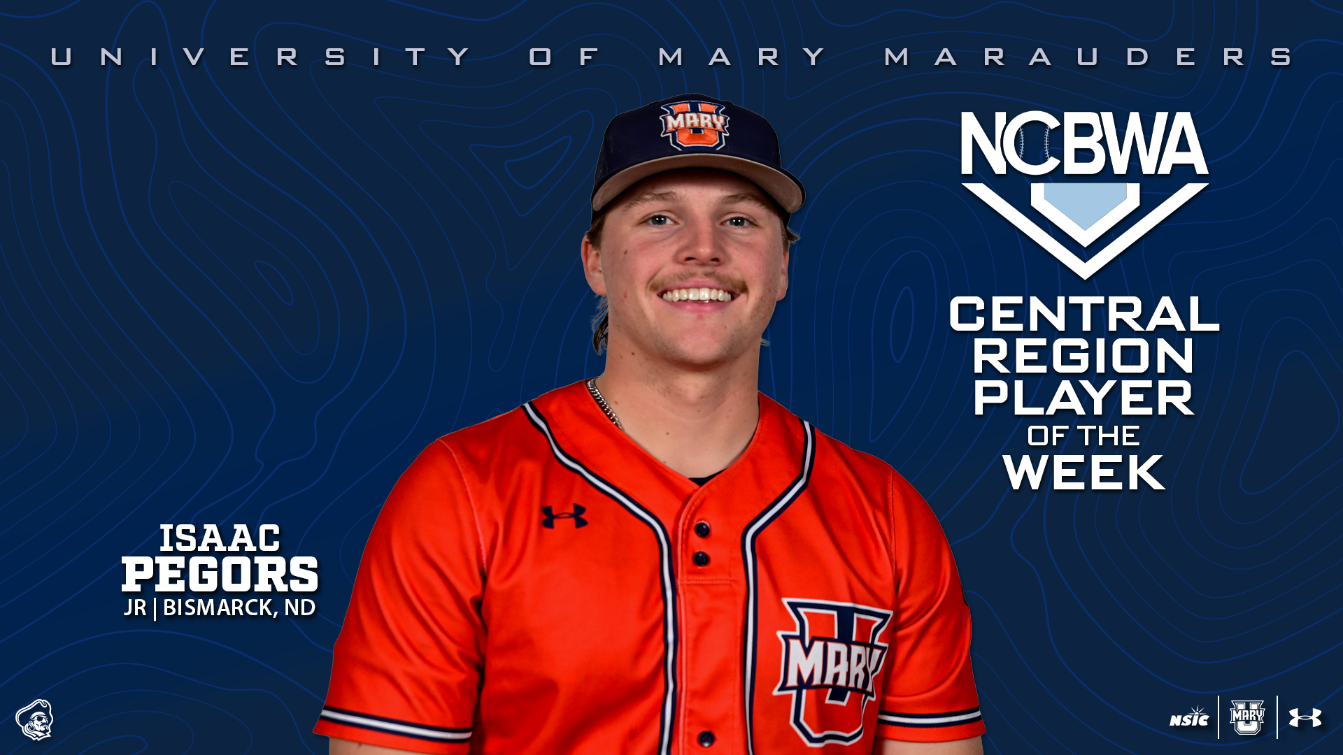 Isaac Pegors NCBWA Central Region POTW graphic