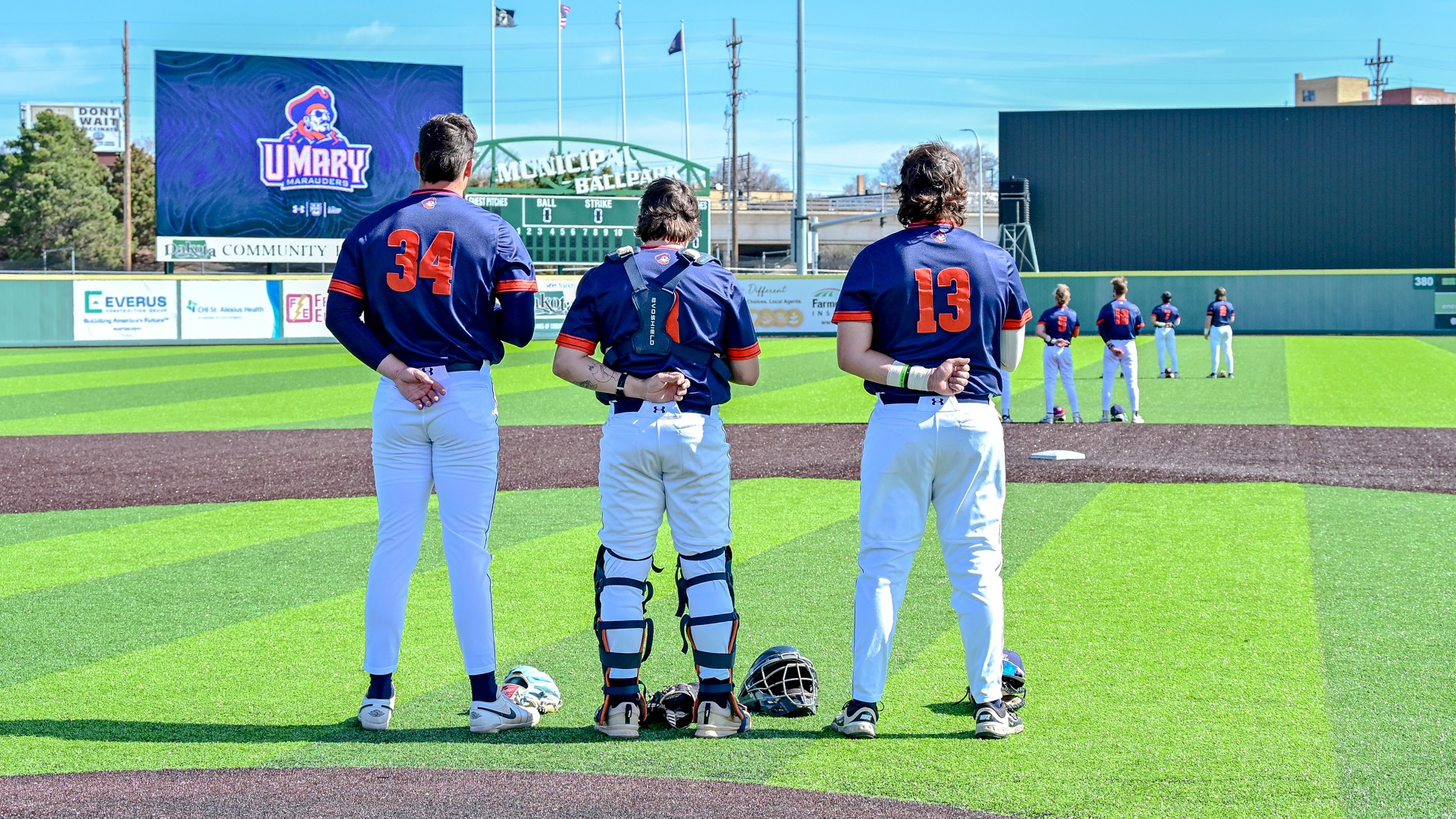 Baseball stands for national anthem