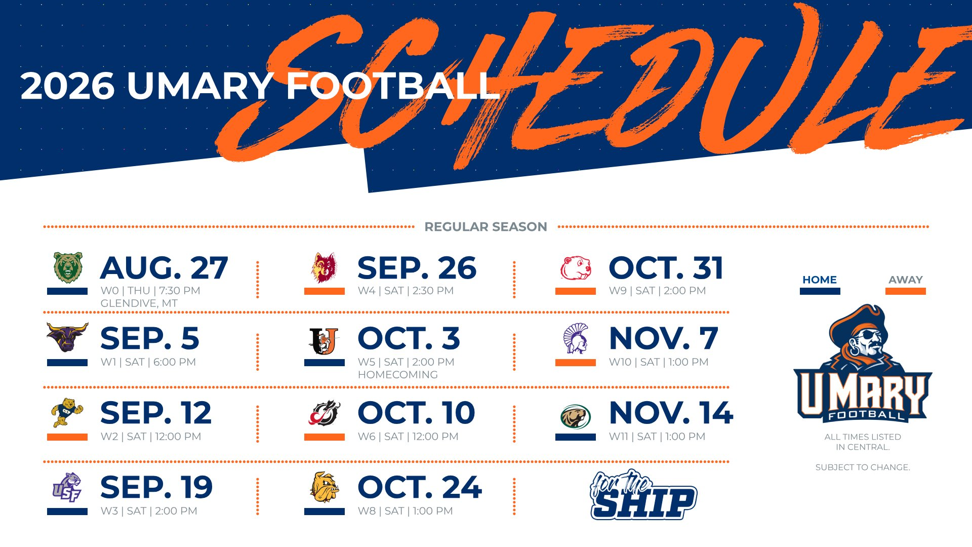 2026 Football schedule graphic
