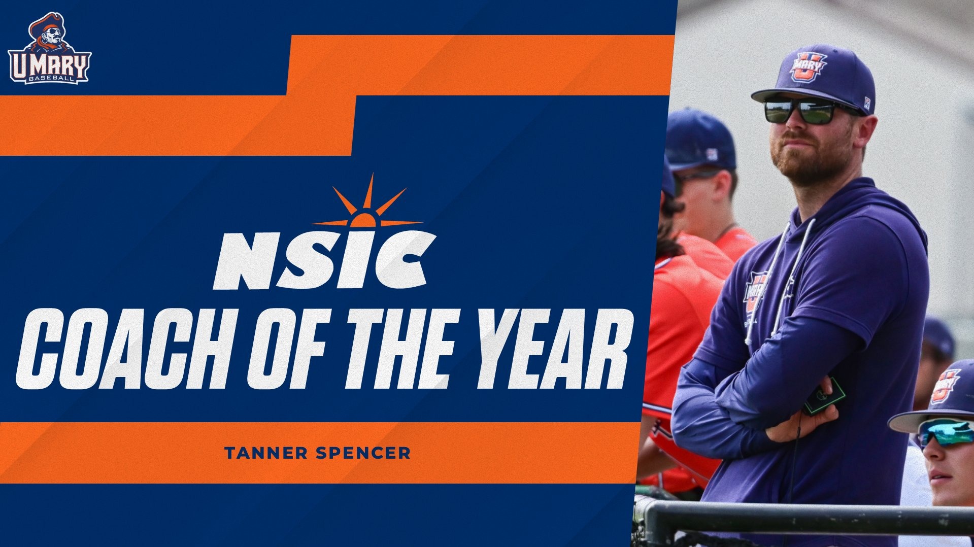 Tanner Spencer NSIC coach of the yer 2026 graphic