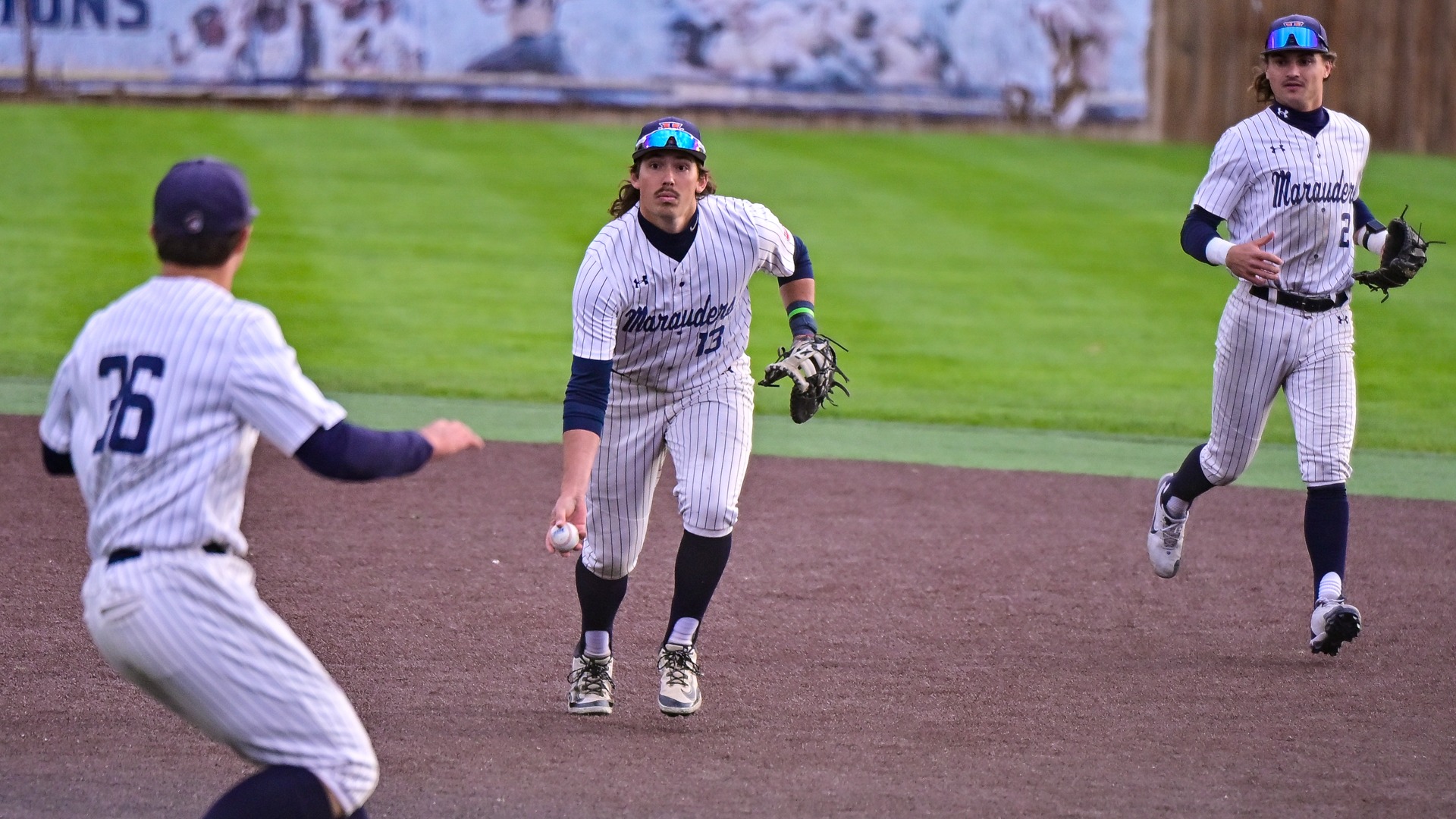 Bryce Leafgren set to flip ball to pitcher covering first