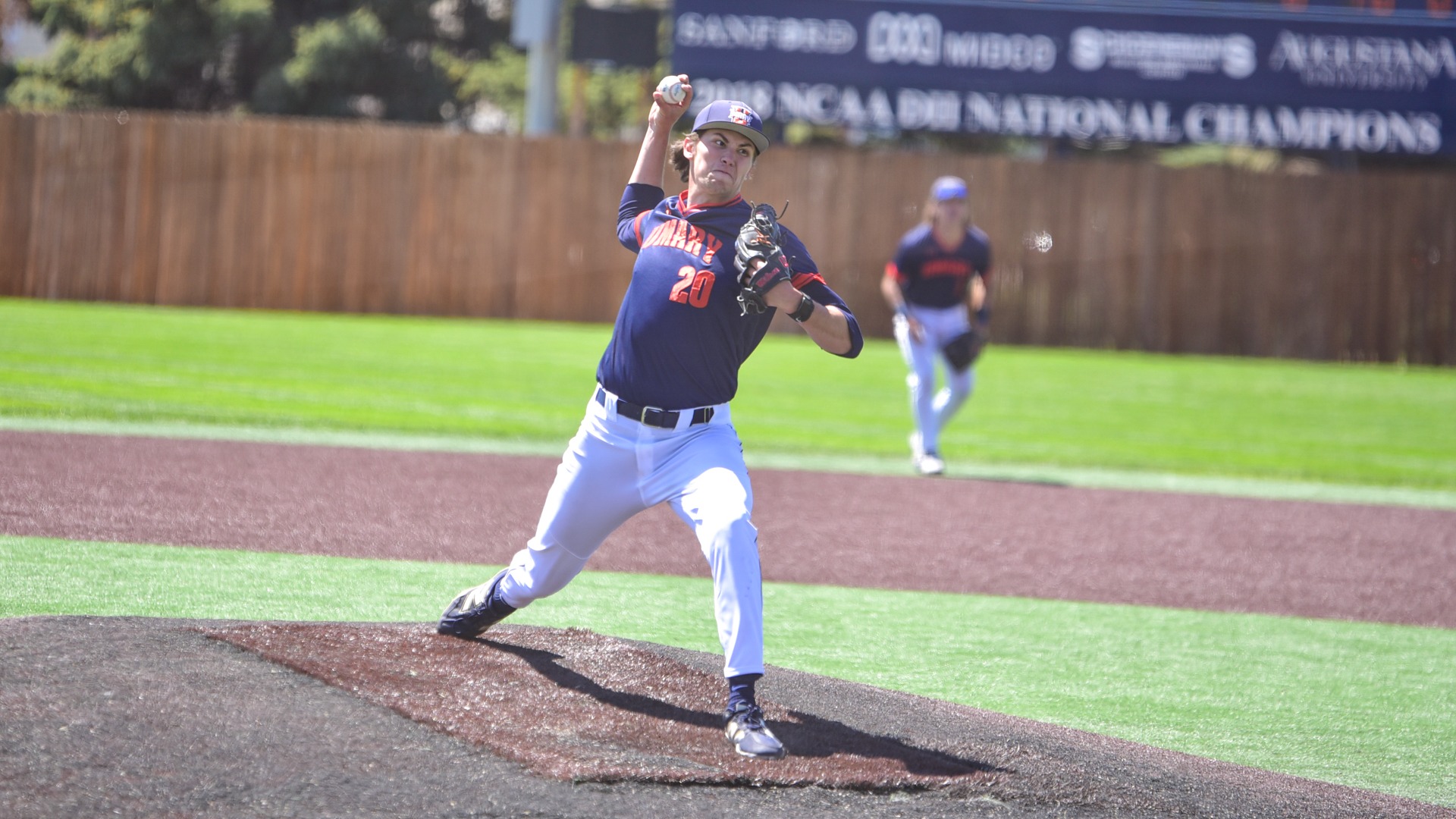 Aiden Johnson fires a pitch