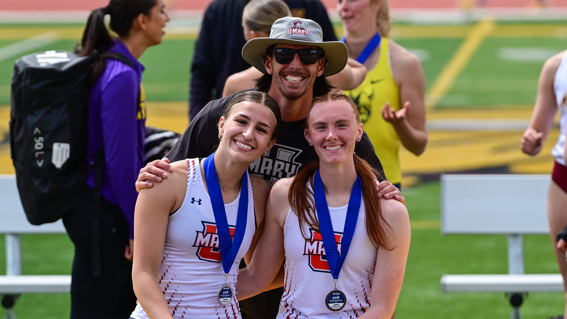 Kaydee Boyce, Anna Rader, Travis Herrera at NSIC Championships