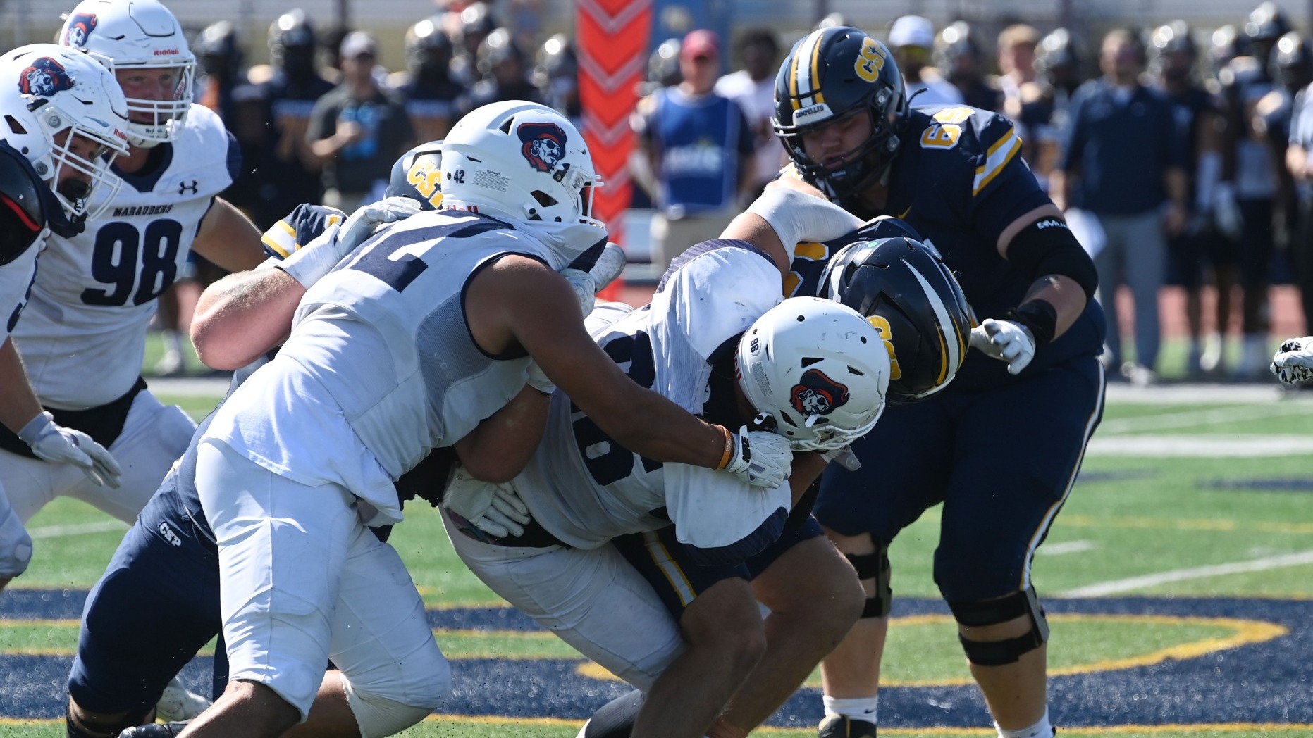 Marauders defense hauls down ballcarrier