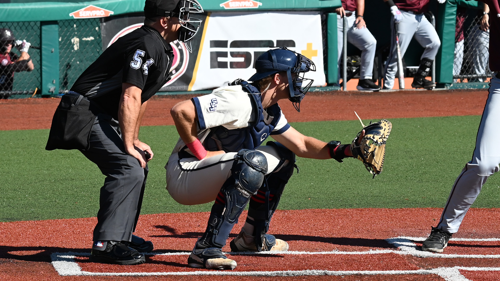 Micajah Wall behind the plate vs. Little Rock
