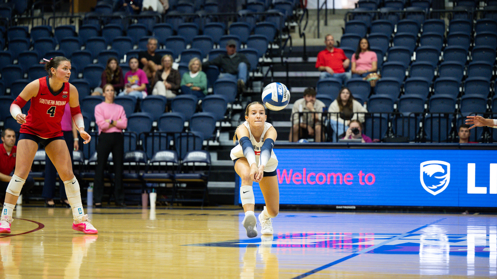 USI VB vs MSU Pink Day Audrey Small passing