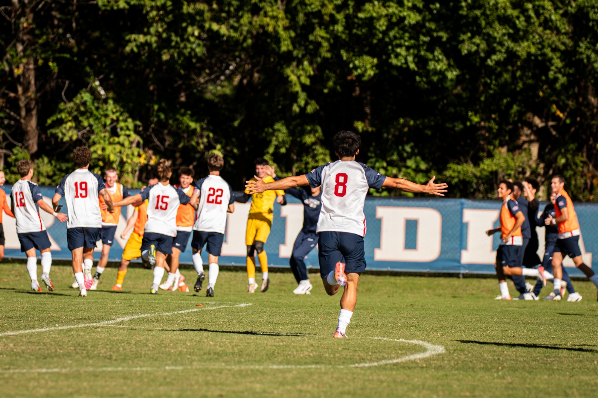 USI Men's Soccer: team celebration