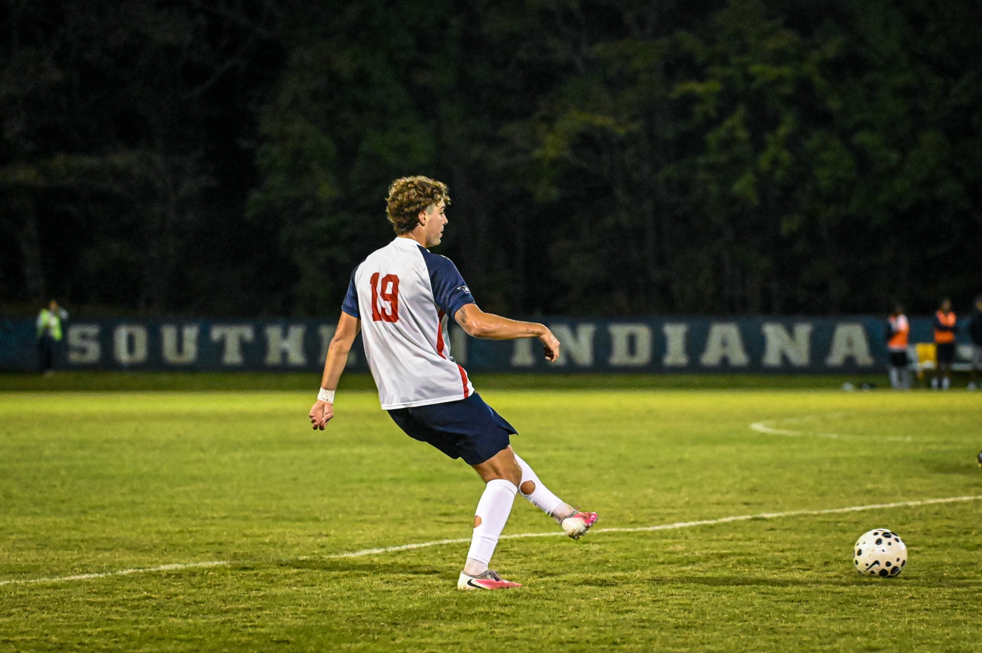 USI Men's Soccer:  Chase Smith kicks the ball