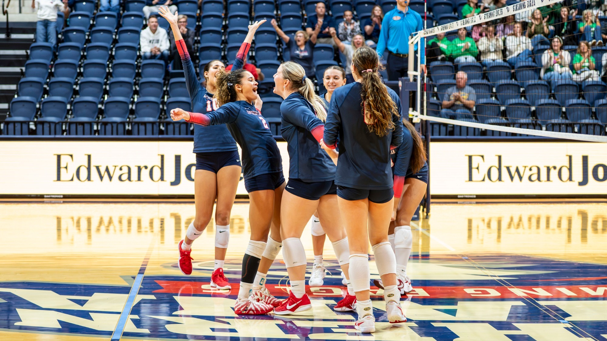 USI VB vs UTM team celebration