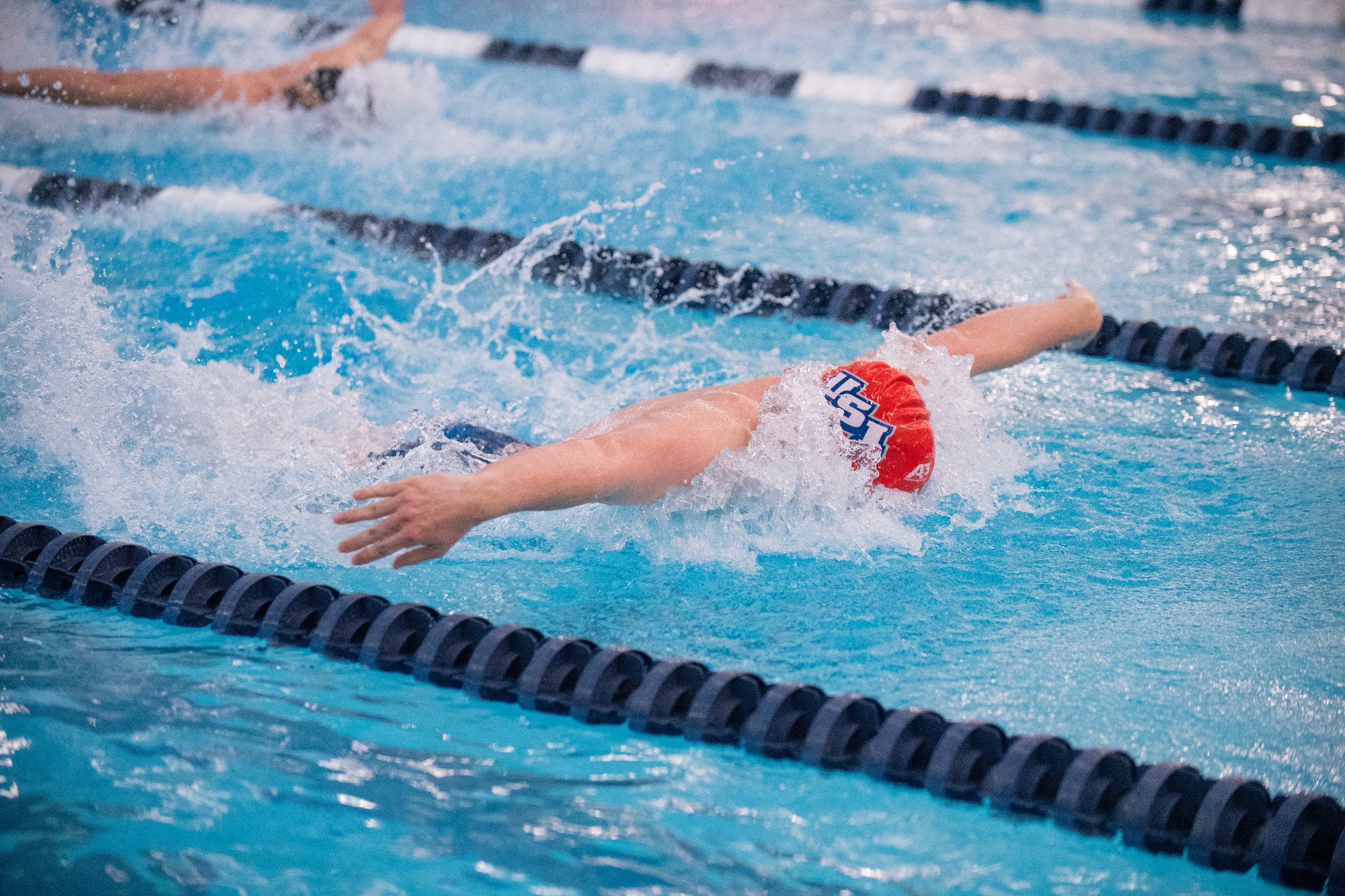 University of Southern Indiana Men's Swimming and Diving picked up its second win of the season over the University of Evansville, 175-125, Saturday afternoon at the USI Aquatic Center.