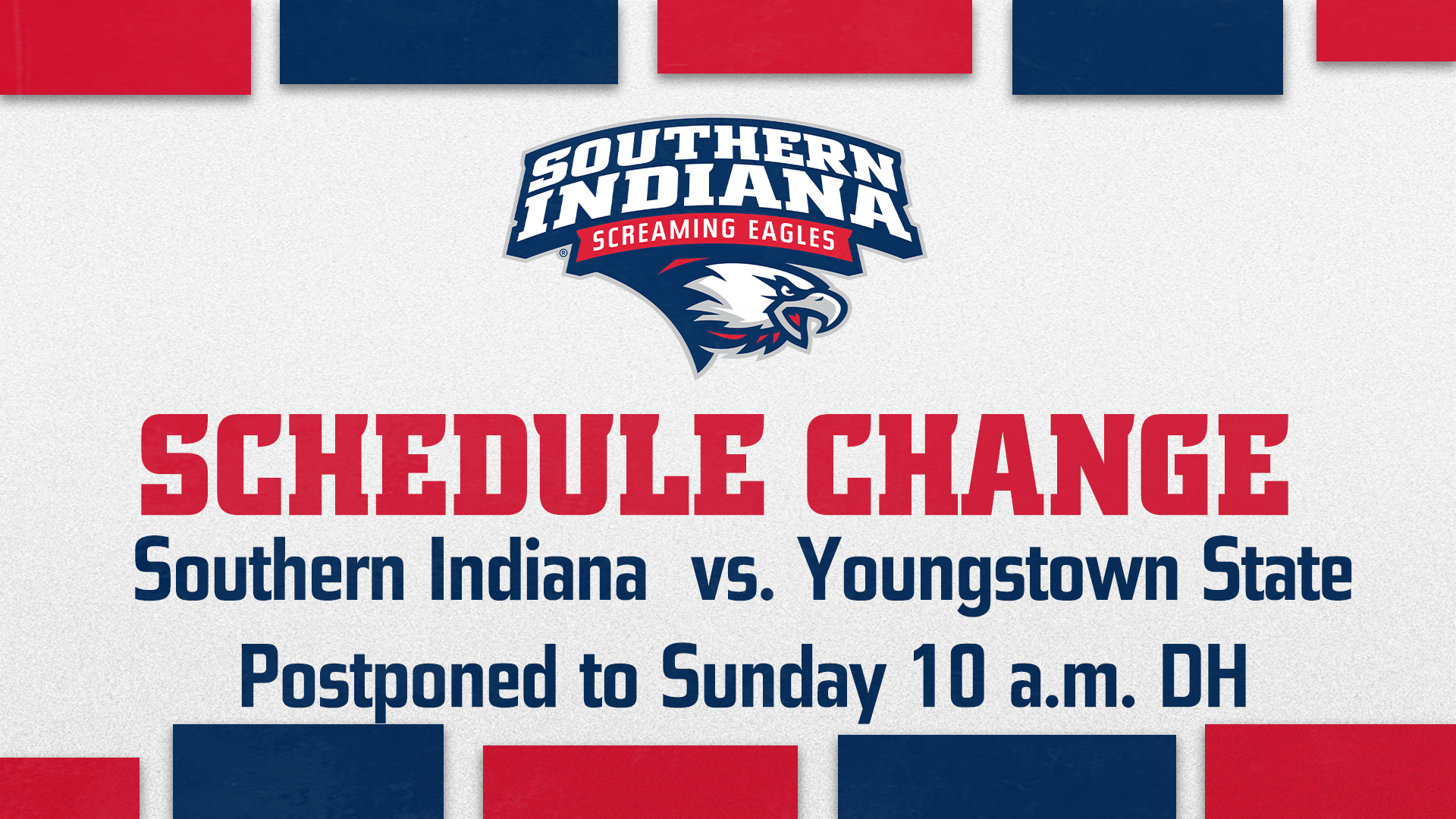 Baseball postponed story graphic for USI-YSU