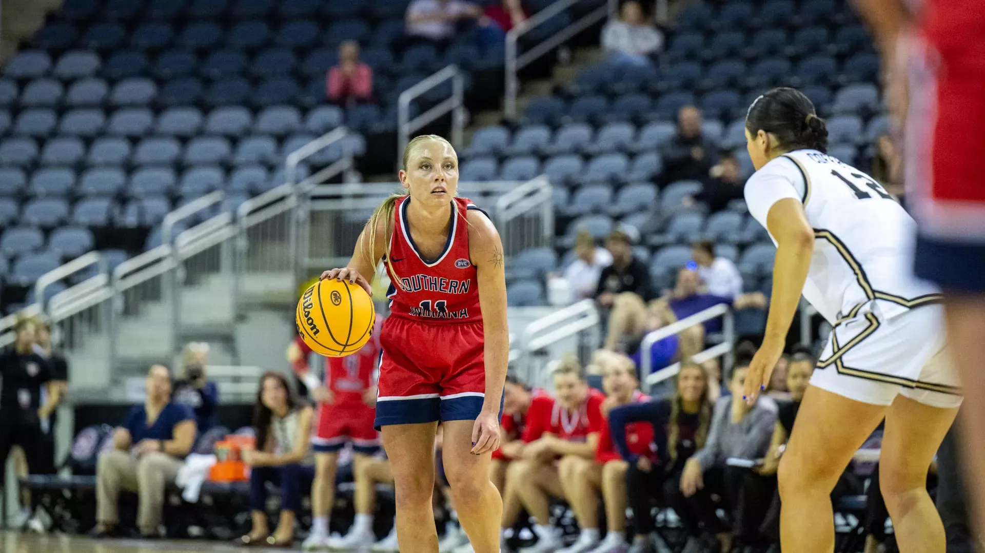 University of Southern Indiana Women's Basketball's 2026 Ohio Valley Conference Championship Tournament run ended in Friday's semifinal round at Ford Center, following a historic classic on the court that saw the Screaming Eagles come up just shy against Lindenwood University, 82-79. University of Southern Indiana Women's Basketball's 2026 Ohio Valley Conference Championship Tournament run ended in Friday's semifinal round at Ford Center, following a historic classic on the court that saw the Screaming Eagles come up just shy against Lindenwood University, 82-79. 