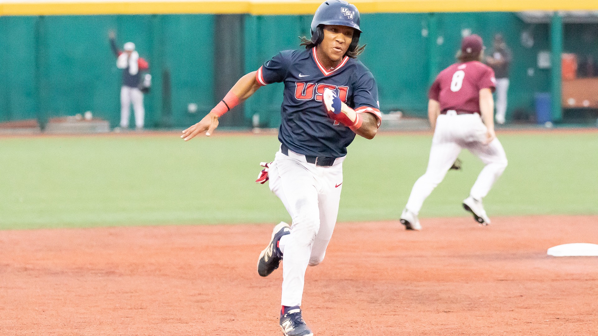 Khi Holiday in action versus Little Rock in game 10 of the OVC Championship