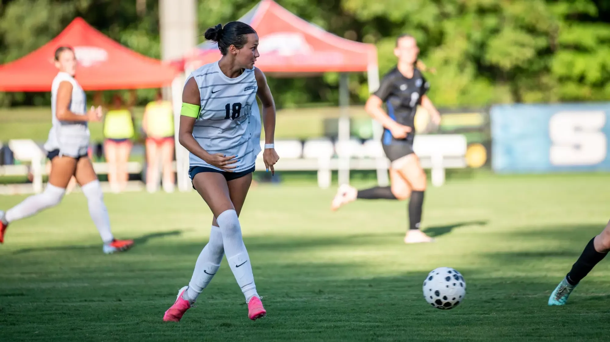 USI Women's Soccer vs. MTSU Payton Seymour kicking the ball