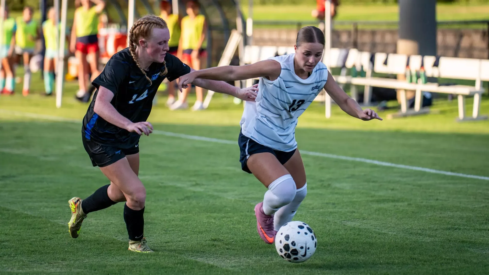 USI Women's Soccer vs. MTSU Josie Pochocki dribbling the ball