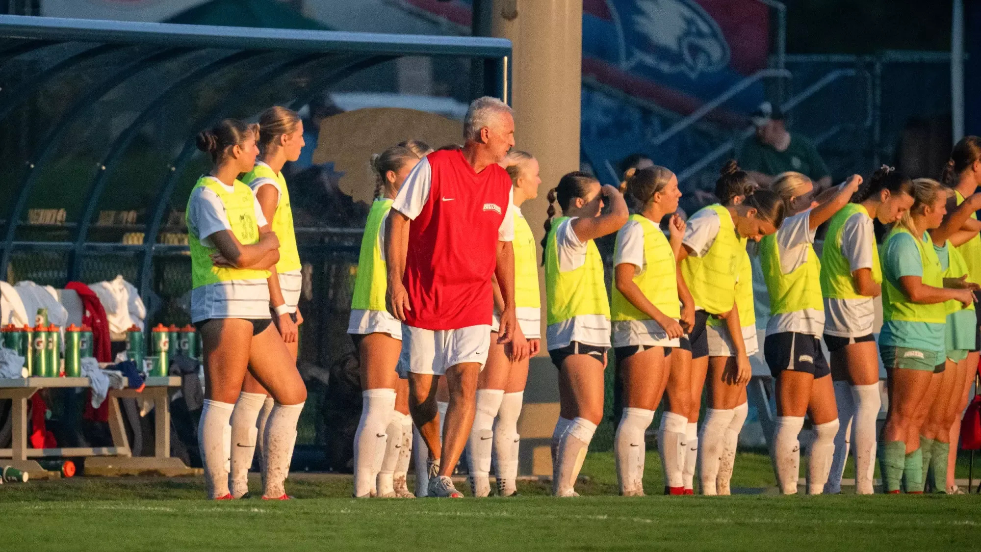 USI Women's Soccer vs. Akron Head Coach Eric Schoenstein coaching