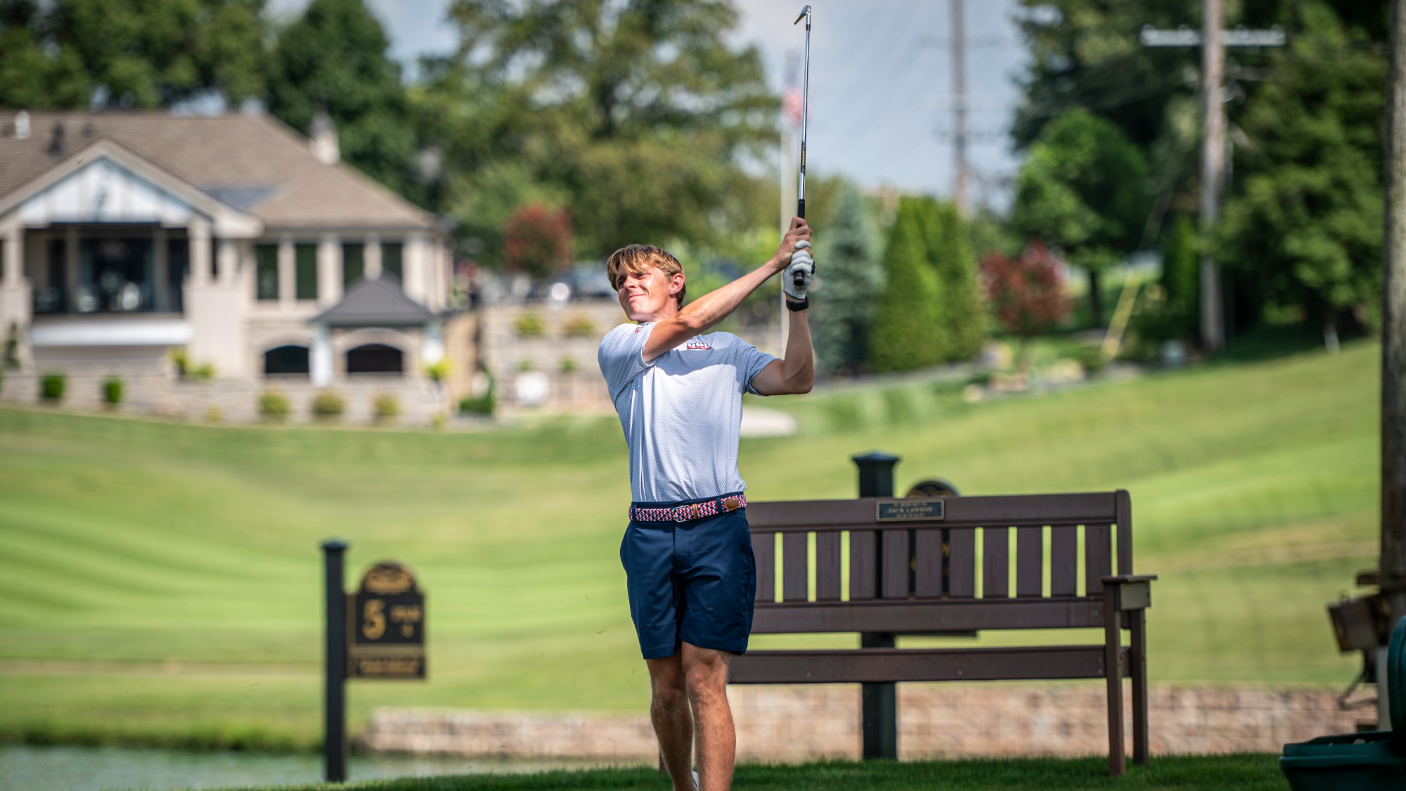 USI Men's Golf Jonas Arnstrom-Bakker swinging during practice round on August 27, 2026.