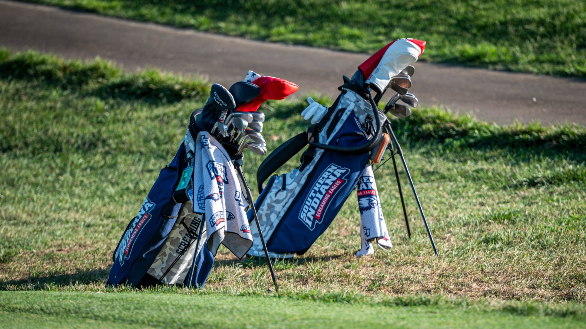 USI Women's Golf new bags during a practice round on August 27, 2026.