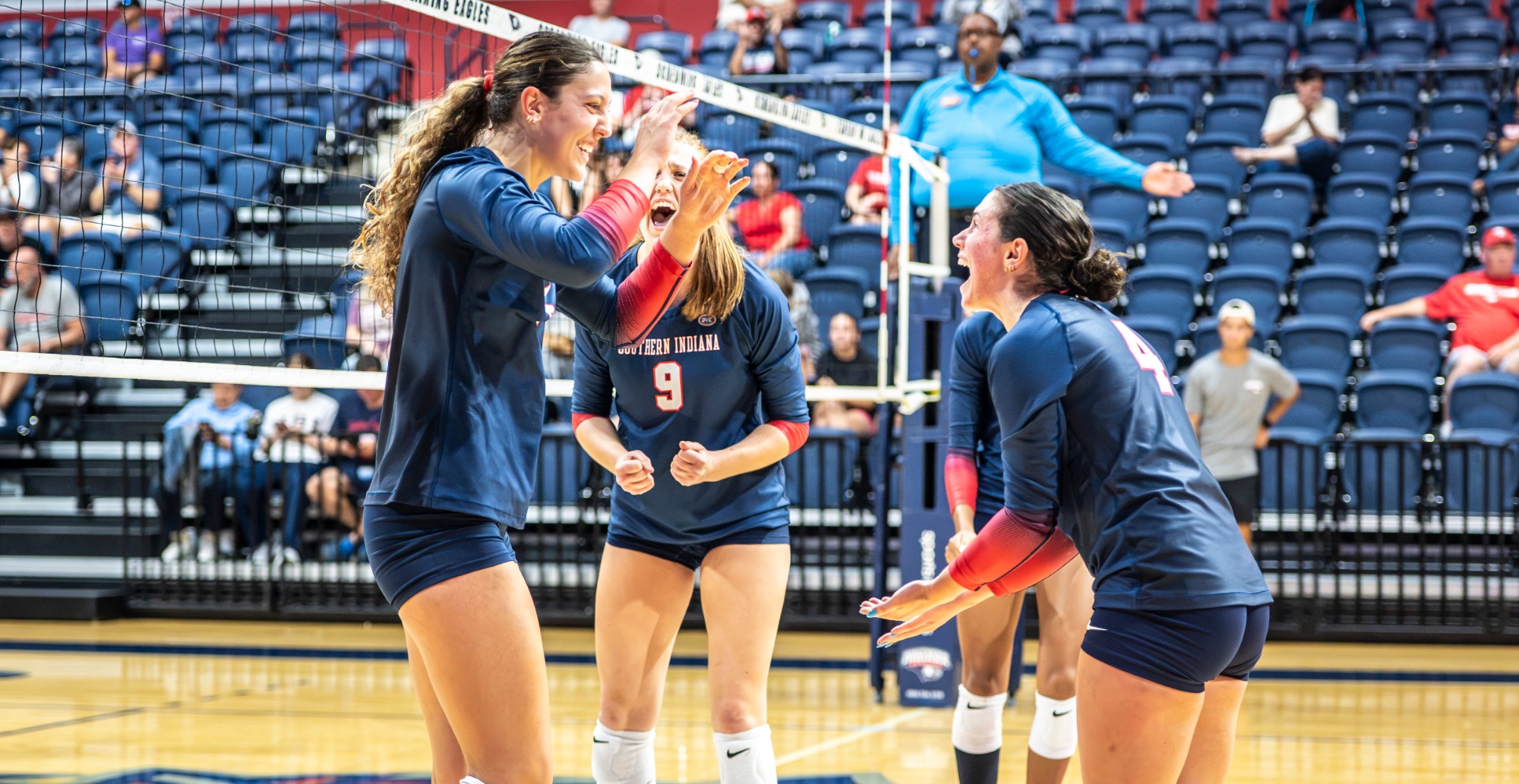 USI VB Ashby Willis and Kerigan Fehr celebrating