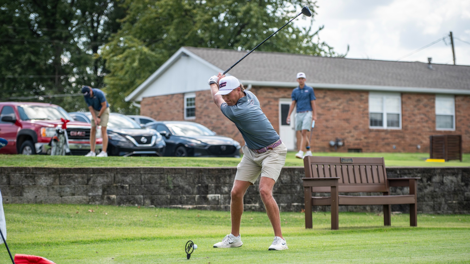USI Men's Golf Alex Peck swinging during practice round on August 27, 2026.