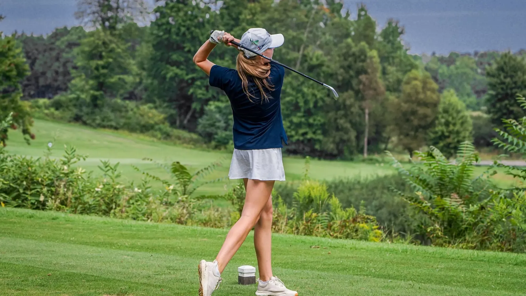 USI Women's Golf Brianna Kirsch swinging at the Midwest Match Play.