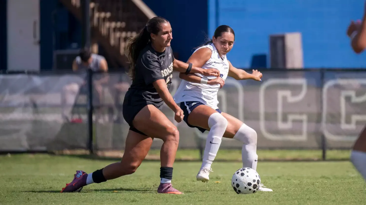 USI Women's Soccer Paulina Campos defending against Purdue on August 30.