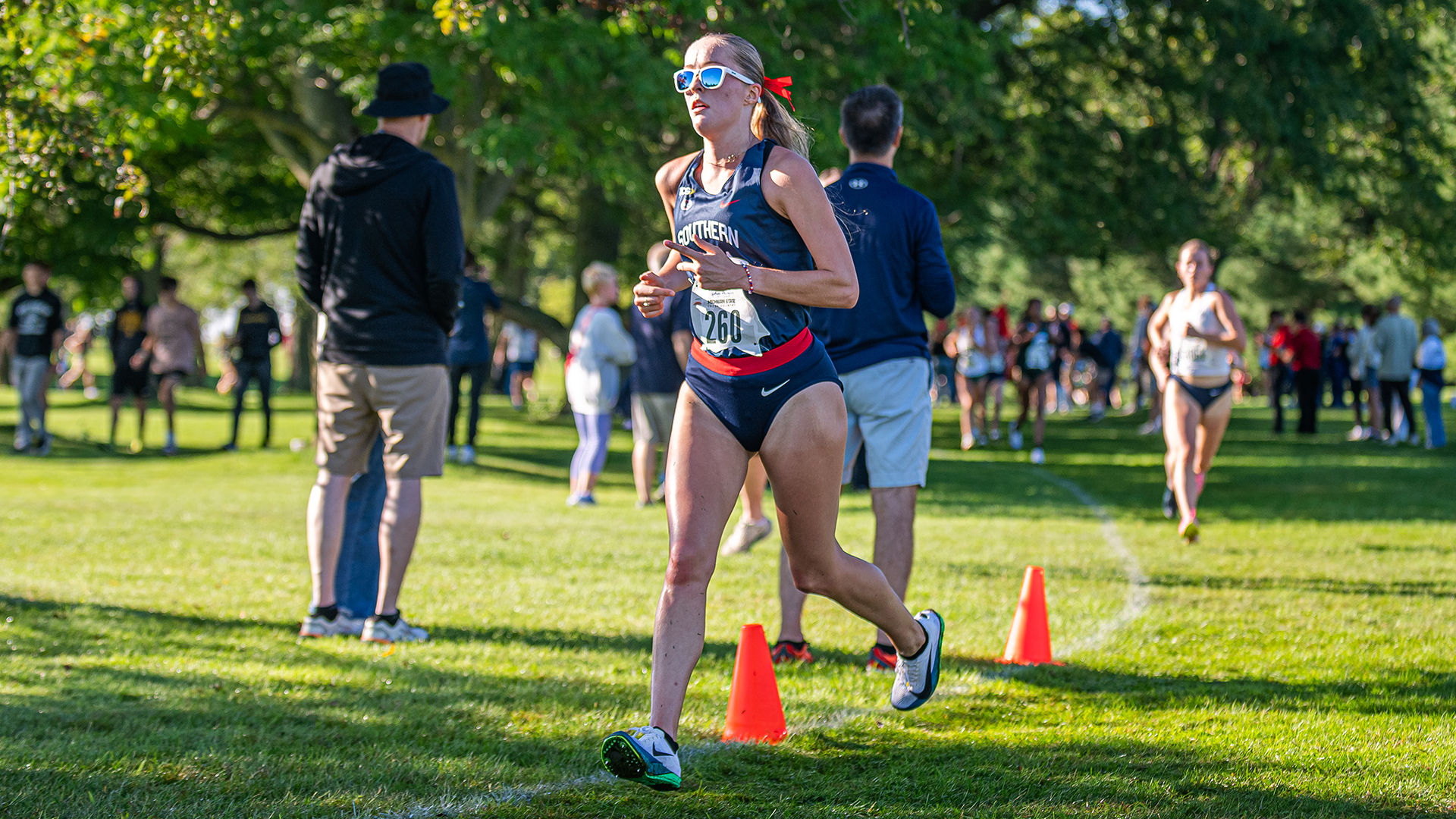 Ellie Hall runs at the 2026 MSU-Auto Owners Spartan Invitational September 11 in East Lansing, Michigan.