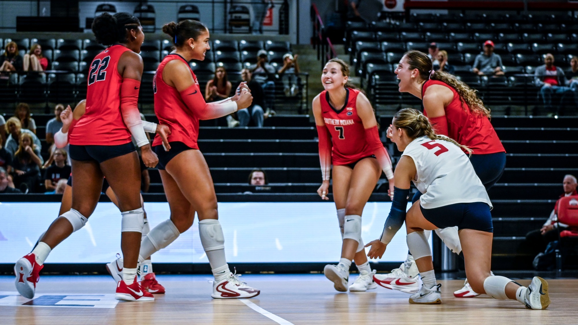 USI VB celebration vs Winthrop
