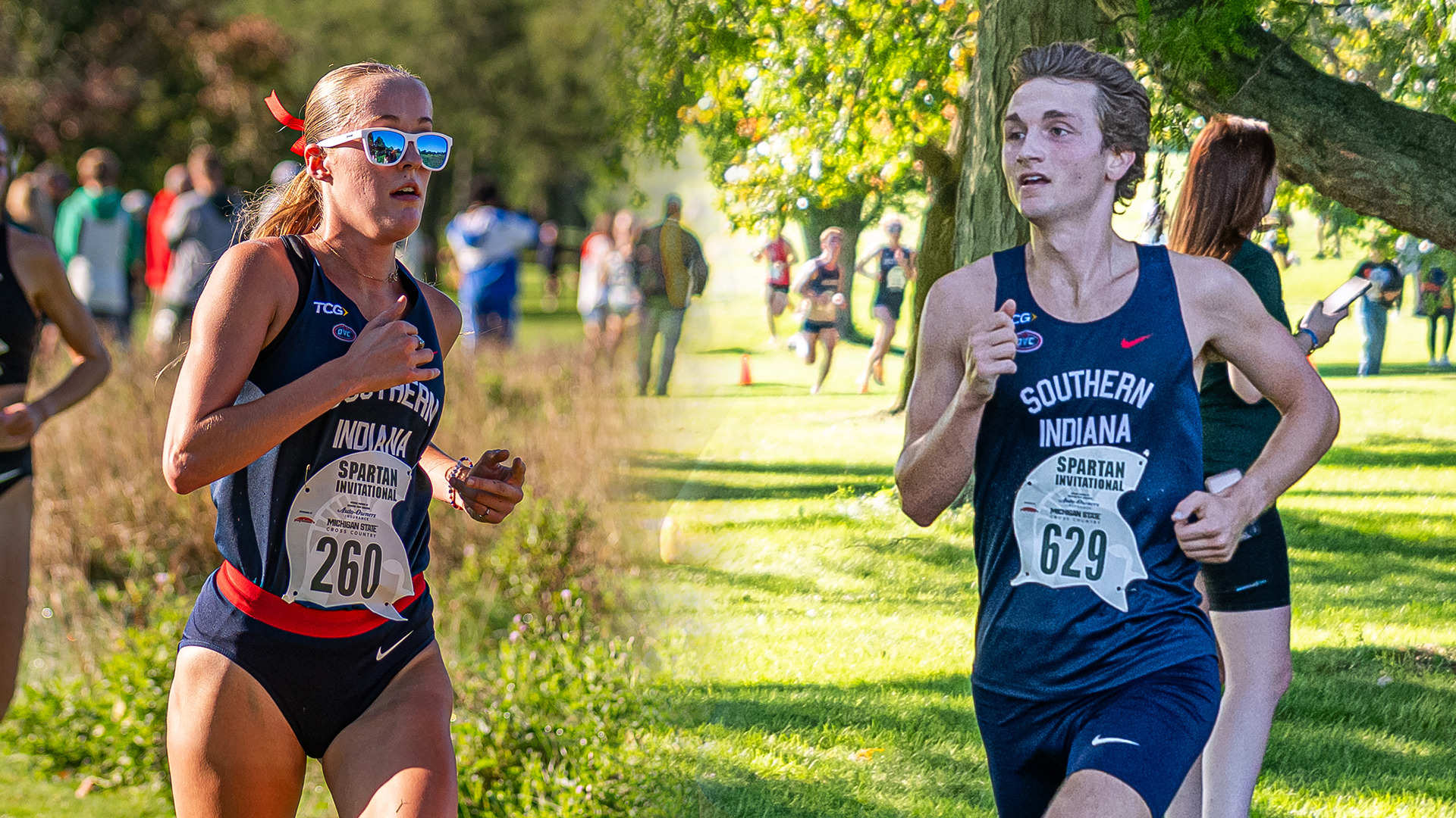 Ellie Hall (left) and Alex Nolan (right) racing at the MSU-Auto Owners Spartan Invitational September 11, 2026 in East Lansing, Michigan.