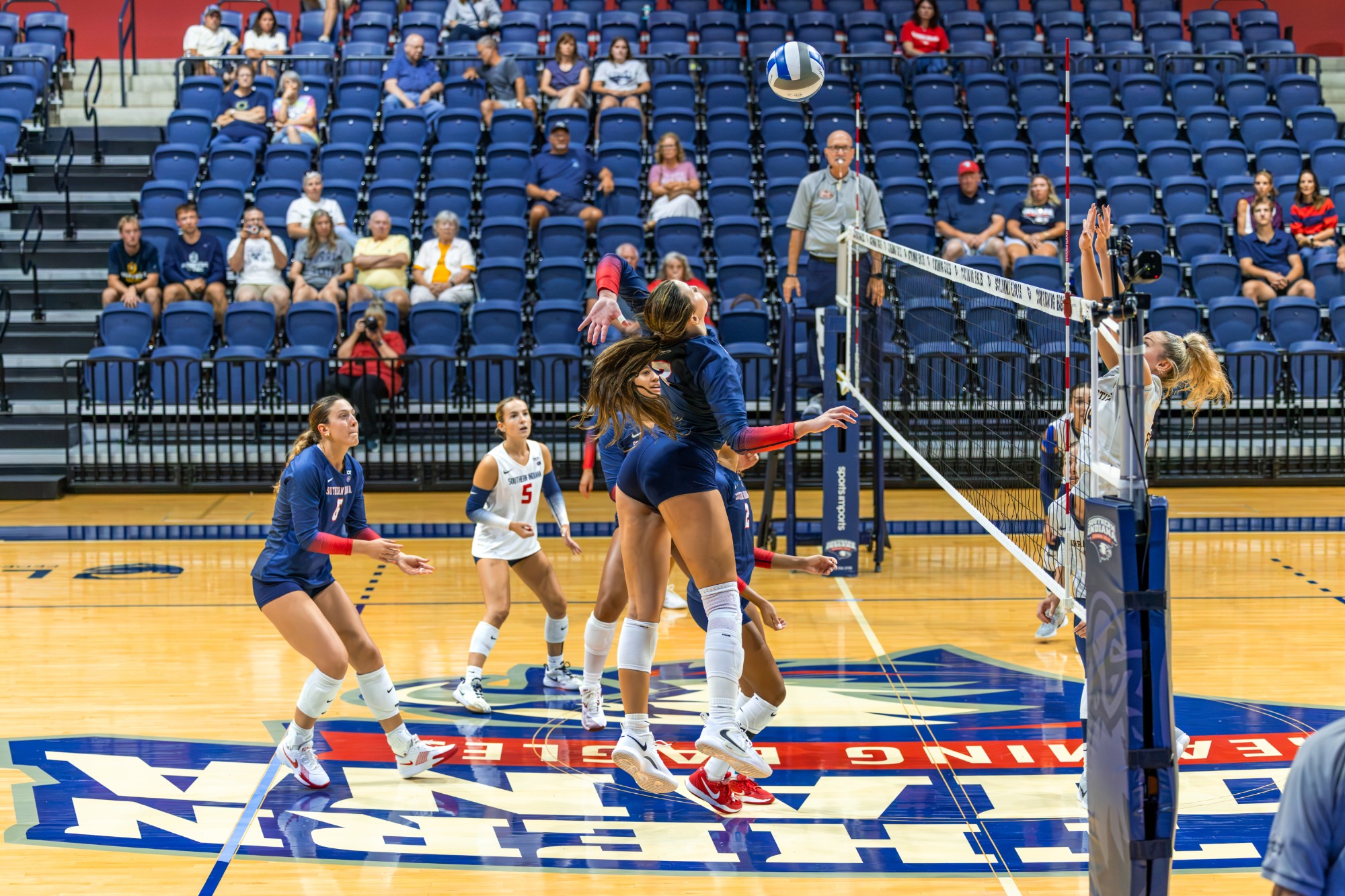 USI VB Carley Wright hitting 